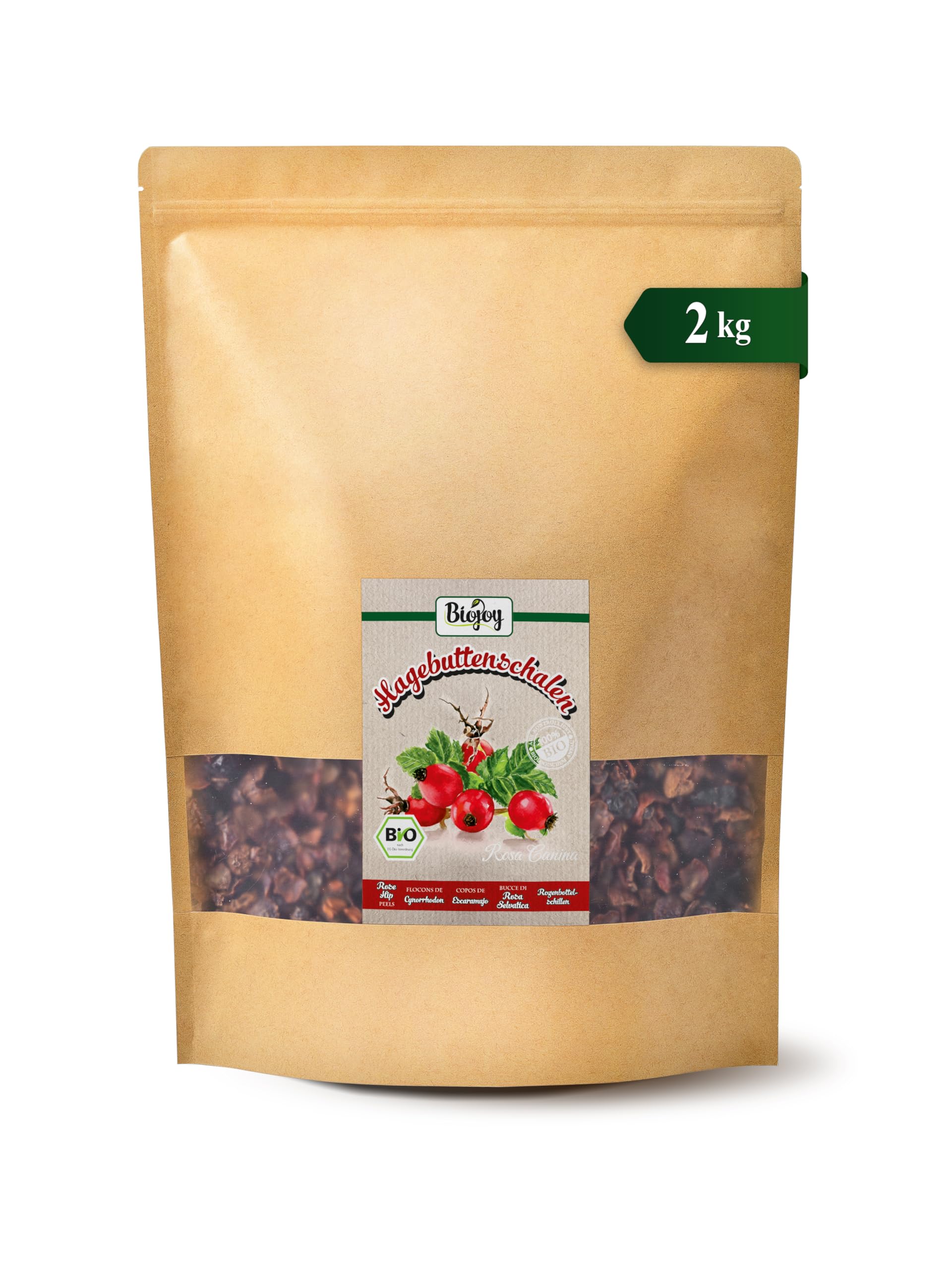 Biojoy Bucce di rosa canina BIO, essiccate, tagliate, tisana, 2 kg | Tisana di rosa canina, tisana sfusa, Rosa canina L.
