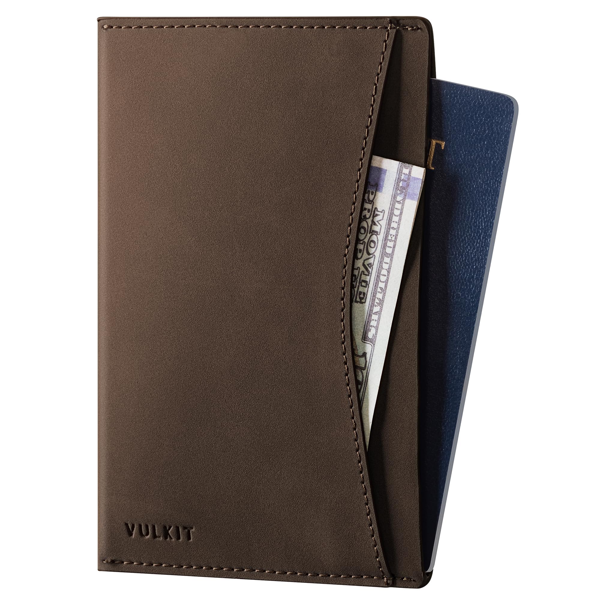 Passport Cover Ultra Slim Design Leather Passport Sleeve RFID Blocking with 2 Card Slots, Anti-Theft Travel Essentials, Espresso, Slim, Minimalist-image-17
