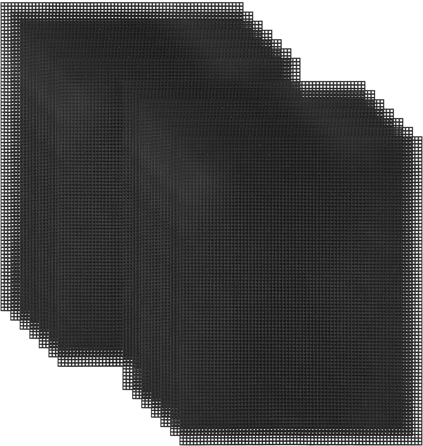 14 Pcs Plastic Canvas Sheets 7 Count, Large Plastic Mesh Sheet 10.5" x 13.5", Cross Stitch Canvas for Embroidery, Yarn Craft, DIY Knitting Projects and Aquarium Dividers (Black)