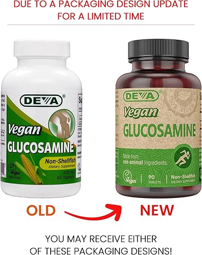 Miniatura 2 de Deva Vitaminas veganas tabletas de glucosamina, botella de 90 unidades