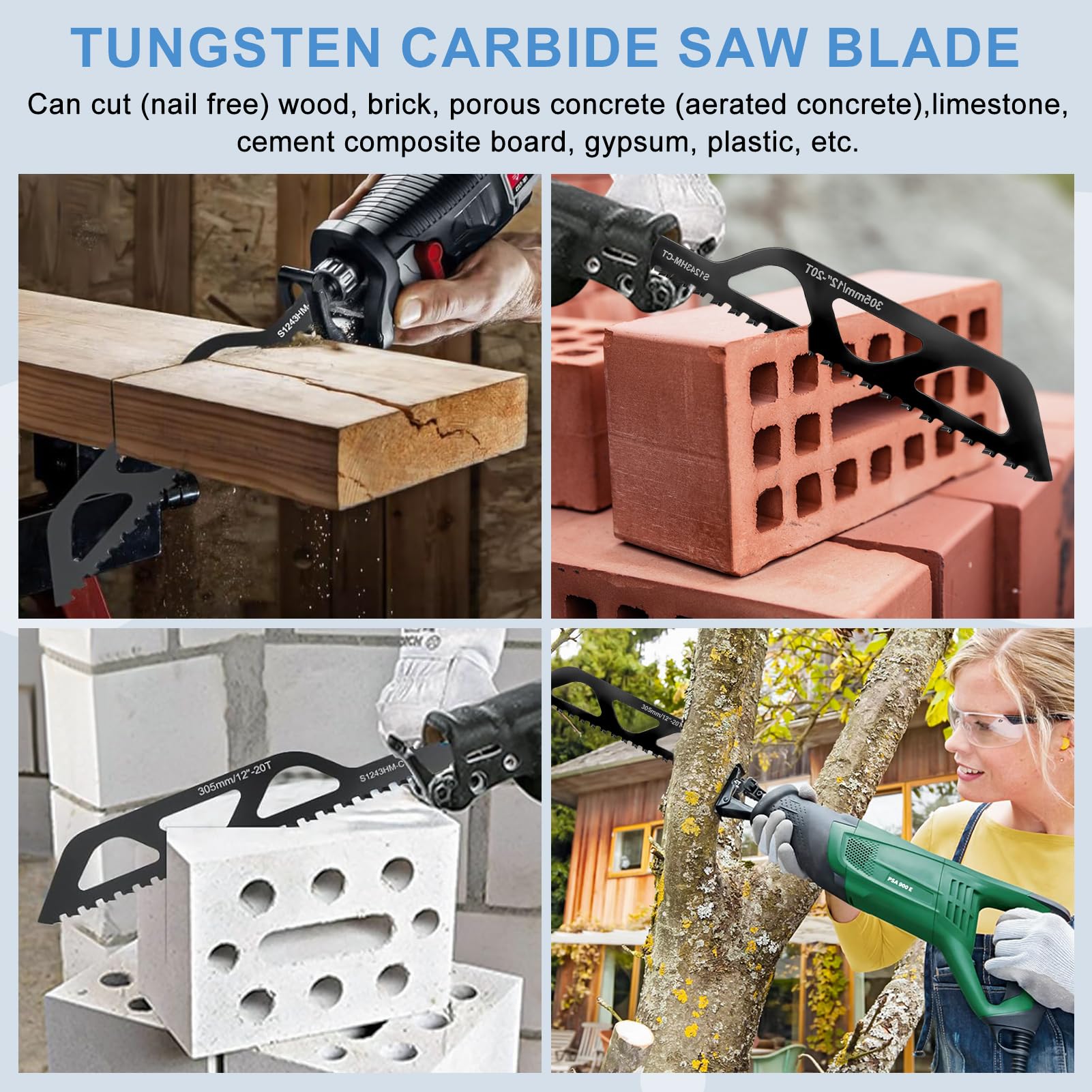 Lame De Scie Sabre Mandrex HARDCUT MRH10B - 210 Mm, Denture Carbure 18 Mm, Pour Briques, Pierre, Plastique Renforcé