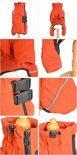 Miniatura 2 de Abrigo cálido para perro, chaleco de doble capa, cubierta de 9 patas, resistente al viento, impermeable, reflectante, cálido, para patinaje al aire
