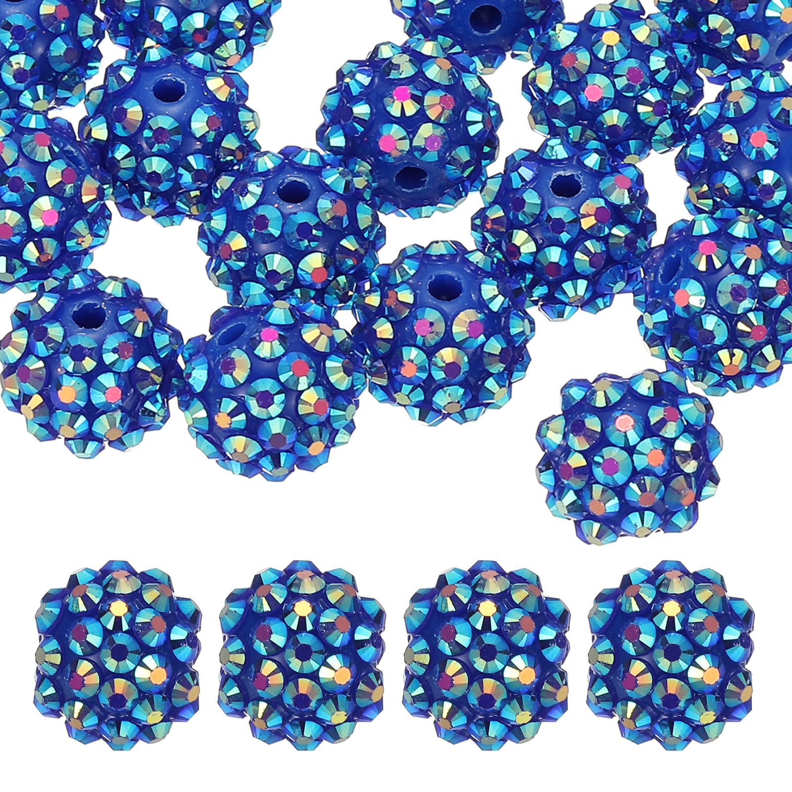 PATIKIL 14mm Resin Rhinestone Beads for Beadable Pen 20 Pack Ball Disco Sparkly Chunk Round Focal Bubblegum Beads for Jewelry Making Craft Necklace Chain Bracelets DIY