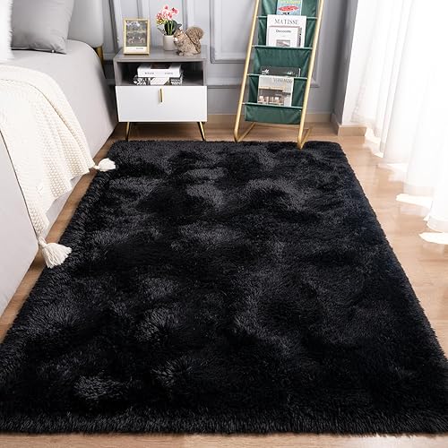 Vista 134 de Pacapet Alfombras esponjosas, alfombras peludas de felpa beige para sala de estar, dormitorio, alfombra mullida para habitación de los niños