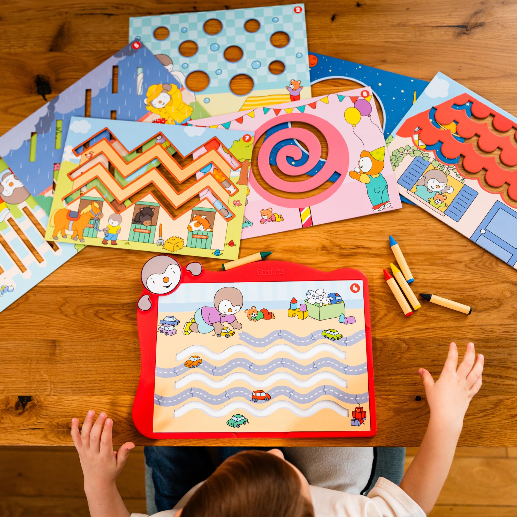 Nathan T'choupi Mes Premiers Dessins – Jeu d'Apprentissage du Dessin | 16 Modèles et Pochoirs en Carton – Apprendre à Dessiner, Activité Créative pour les Jeunes Enfants, Filles et Garçons dès 2 +