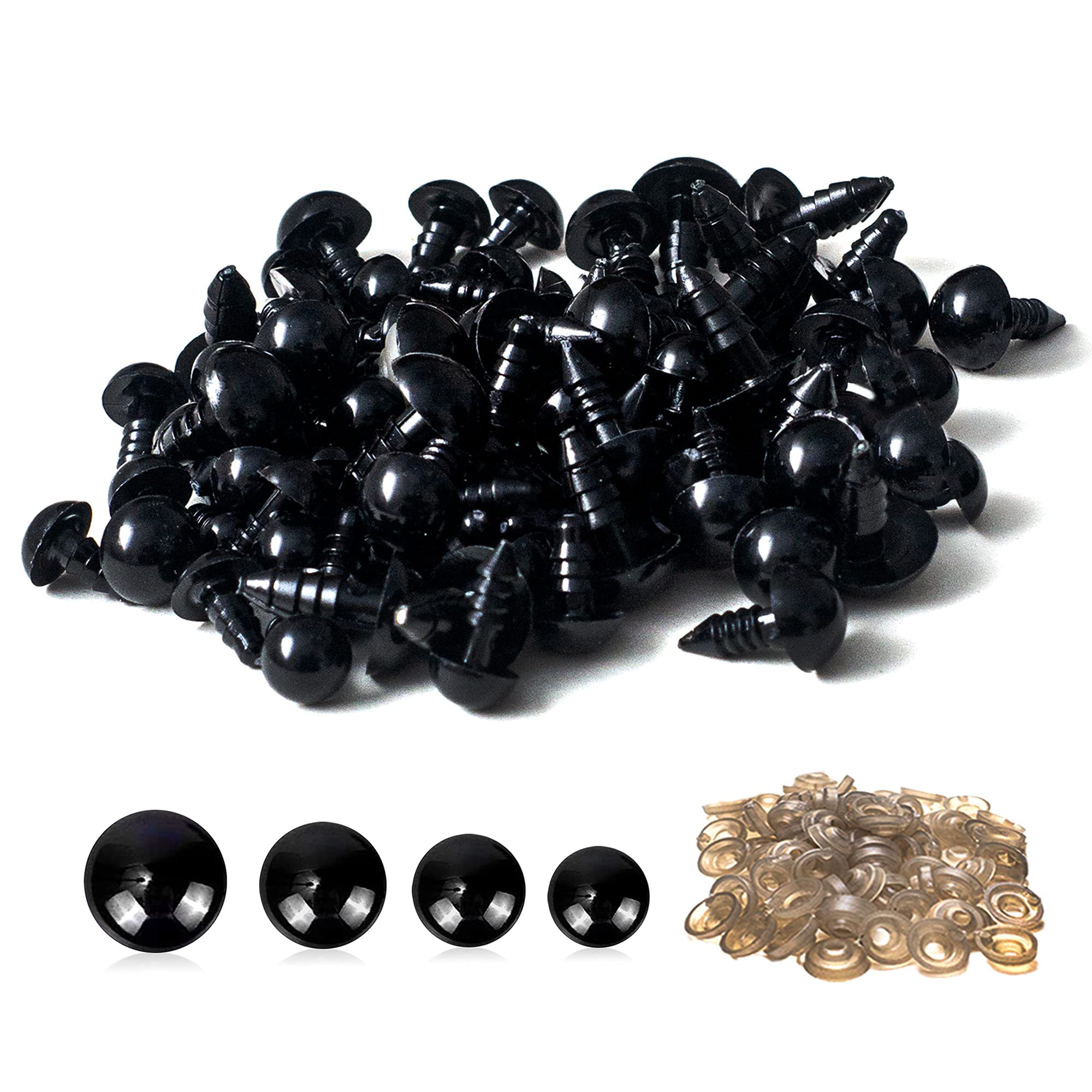 Buy ToyBoGo Pack of 800 Black Plastic Safety Eyes 6mm12mm with Washers