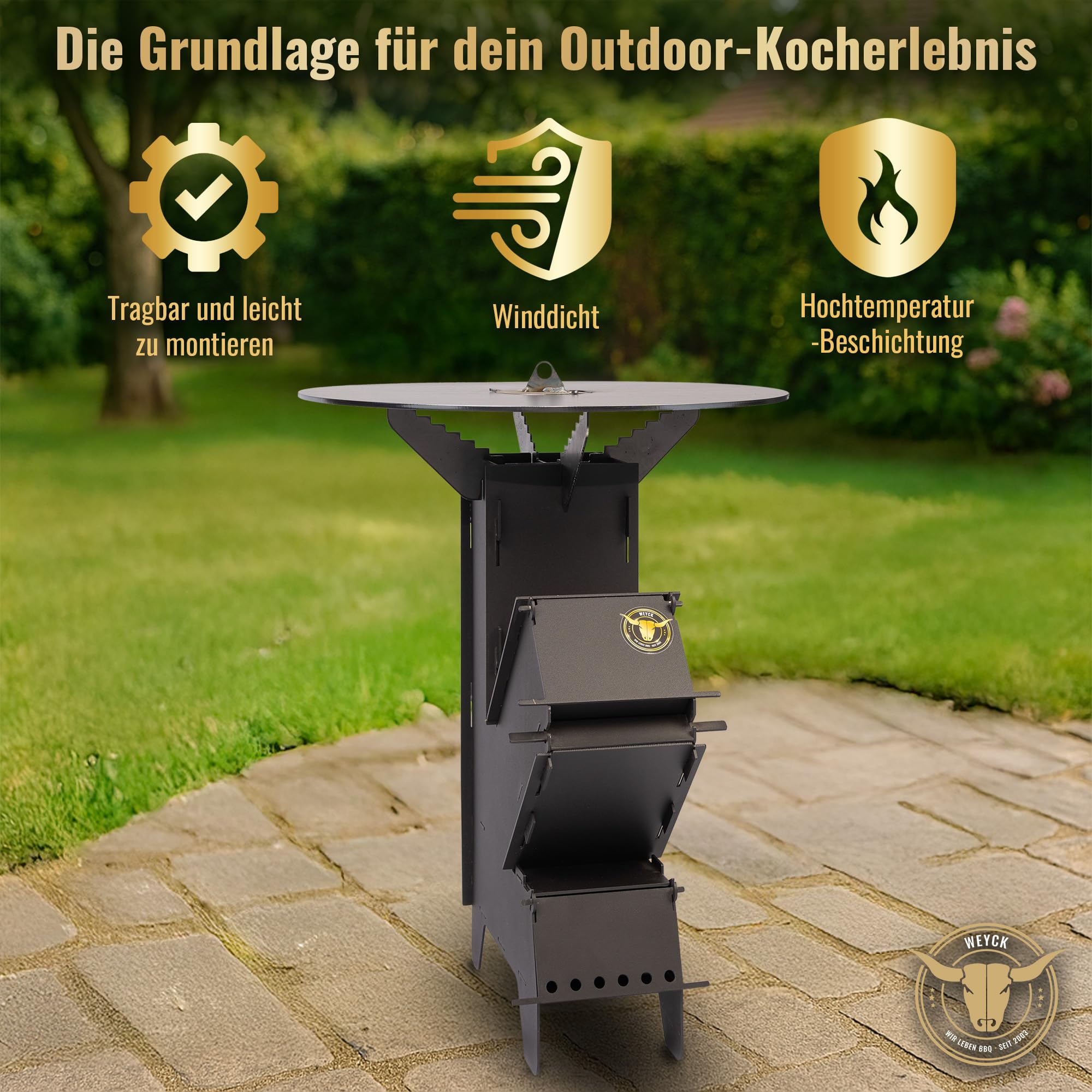 Komplettset – Raketenofen – inkl. Feuerplatte 5mm/50mm L #2043