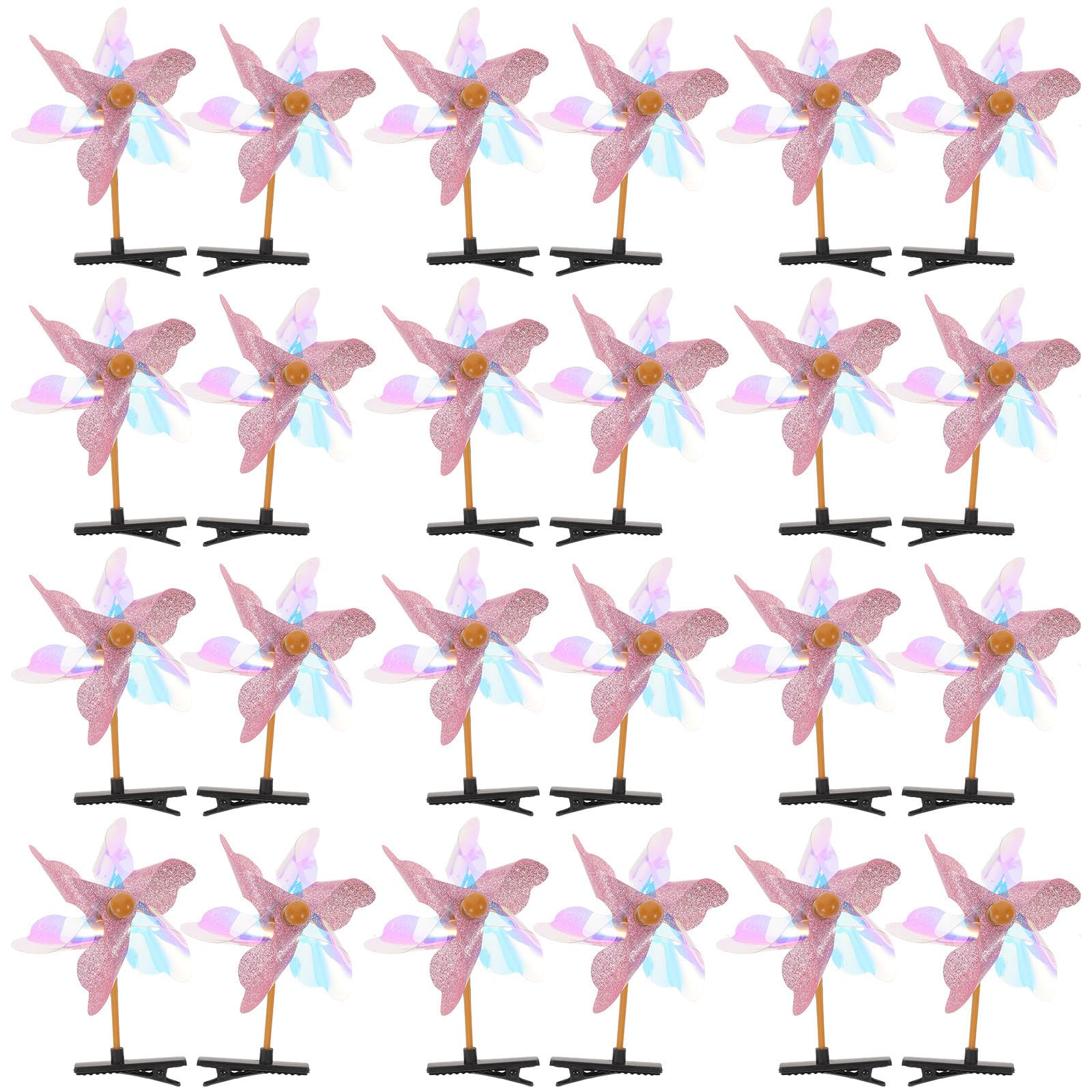 Pinzas de Cabello Forma de Molino de Viento Rosa para Niñas Accesorios Ligeros 8