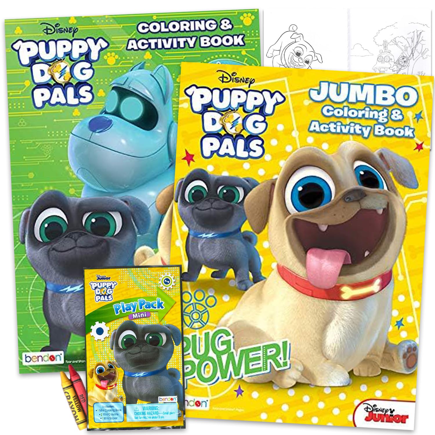 Puppy Dog Pals Coloring Book Super Set - 2 Activity Books with Bonus Play Pack