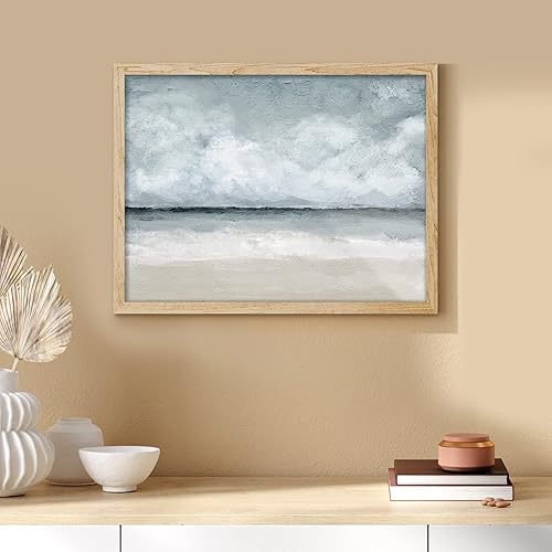 Miniatura 3 de SIGNWIN Arte de pared enmarcado de paisaje de playa, nube de tormenta, ilustraciones de naturaleza silvestre, impresiones para decoración de pared,