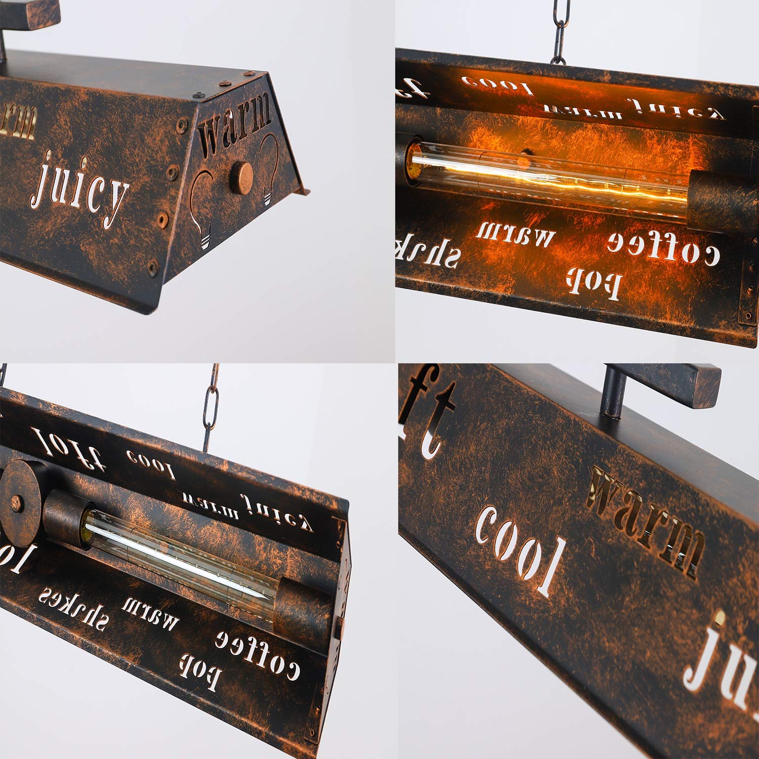 Vintage retro pendiente de la luz bombillas muebles de lámpara colgante industrial del hierro del estilo de la luz Sala Com