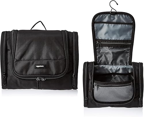 Tienda Basics Colgado organizador de bolsa de aseo de viaje kit de dopp para ducha color negro Negro