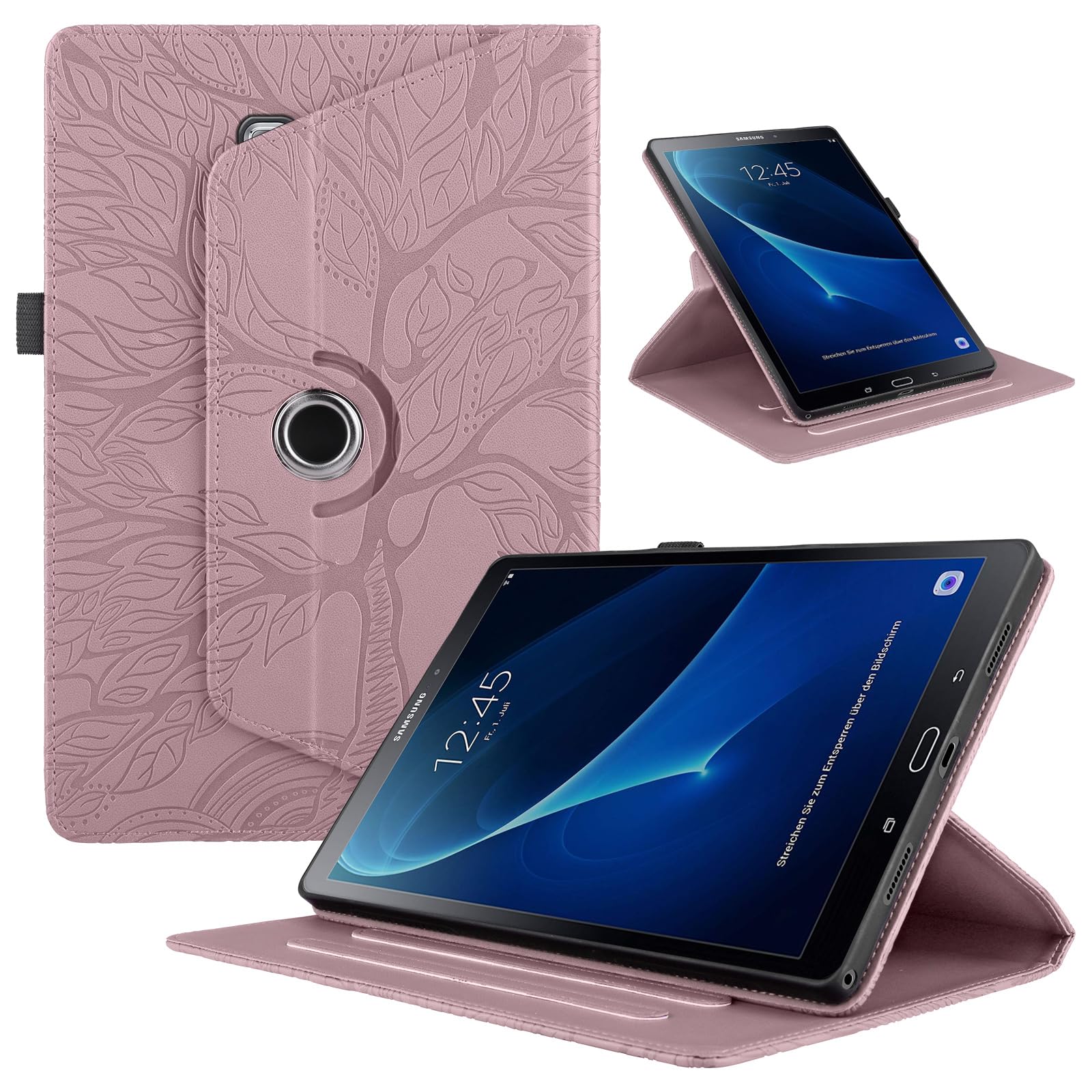Funda para Samsung Galaxy Tab S9/ S8/ S7 11" (SM-X710/X700/T870) PU Cuero Tablets Protectora Cover 360°Carcasa Giratoria de ángulo Múltiple Stand Función Tablets Funda,Rojo Árboles — view 36