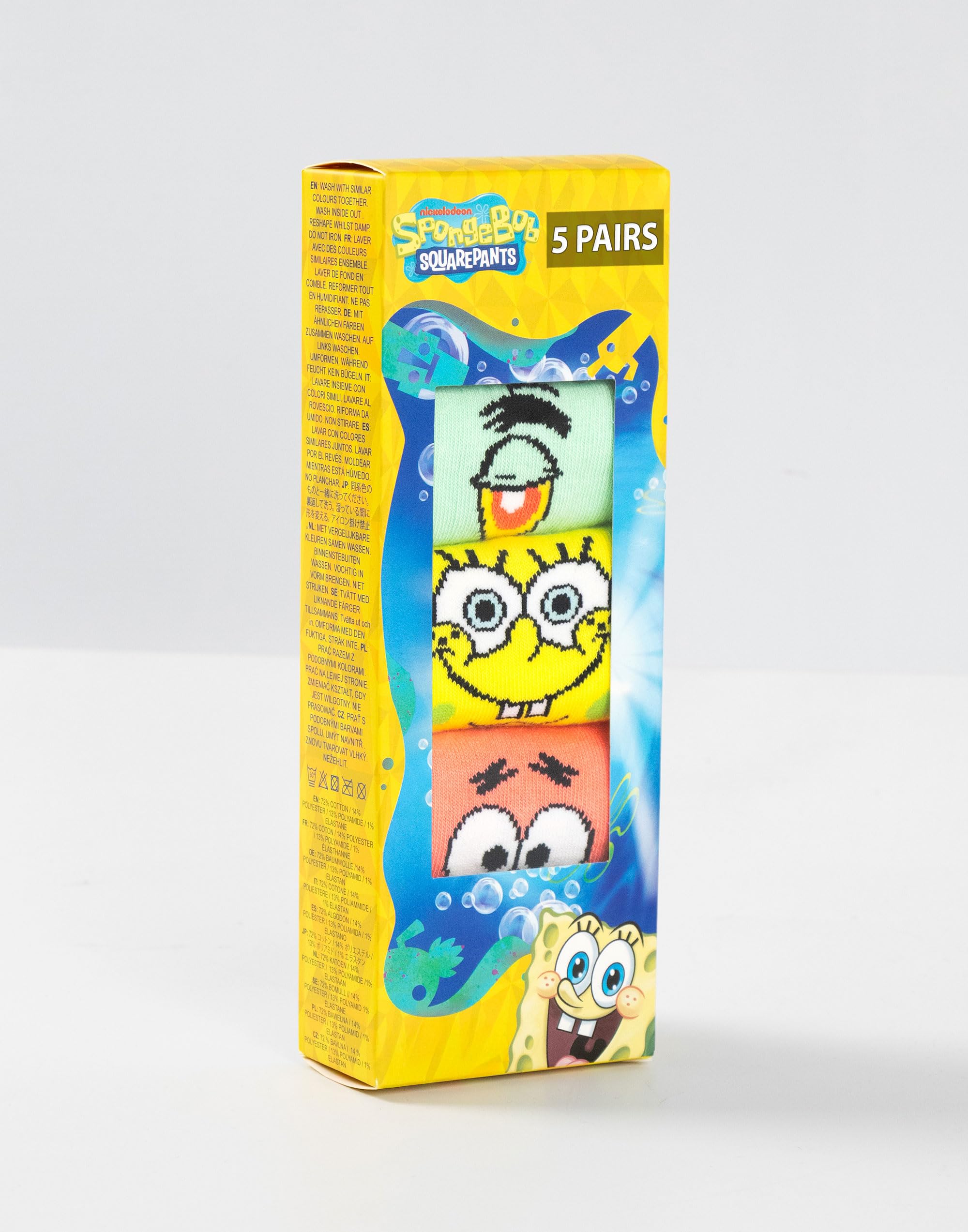 SPONGEBOB SQUAREPANTS Skarpetki 5 Pack Character Buty dla dzieci dziewcząt