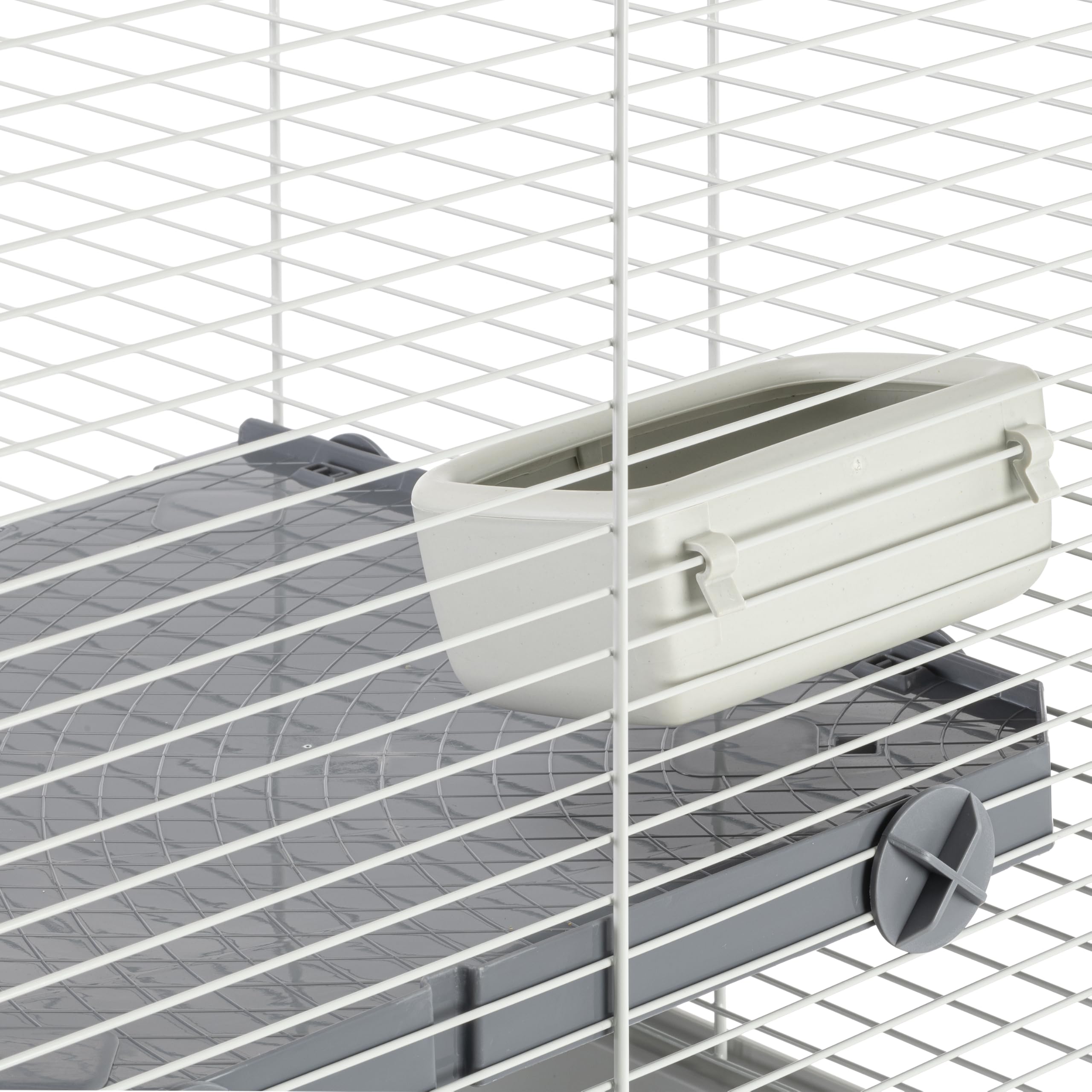 Ferplast Jaula para Hurones FURET Tower, Estructura Vertical en Varios Pisos, Ruedas y Accesorios incluidos, Alambre Pintado Gris y plástico, 75 x 80 x h 161 cm