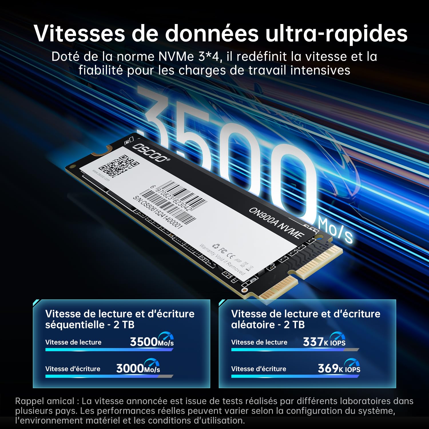 2To NVMe SSD PCIe gen3.0x4 Disque Dur Interne pour Lire et écrire Jusqu’à 3500Mo/s, Technologie NVMe 3D NAND, pour MacAir 2013-2017, MacPro 2013-2016, Mac Mini 2014, iMac 2012-2018