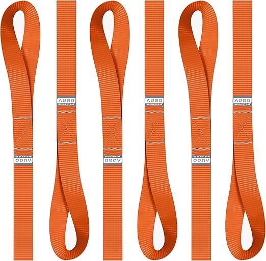 Soft Loop Tie Down Straps - 1,500 Load Capacity & 4,500 Lbs Breaking Strength - 6 Pack - Loops for Securing ATV, UTV, Motorcycles, Scooters, Dirt Bikes, Lawn & Garden Equipment - by AUGO