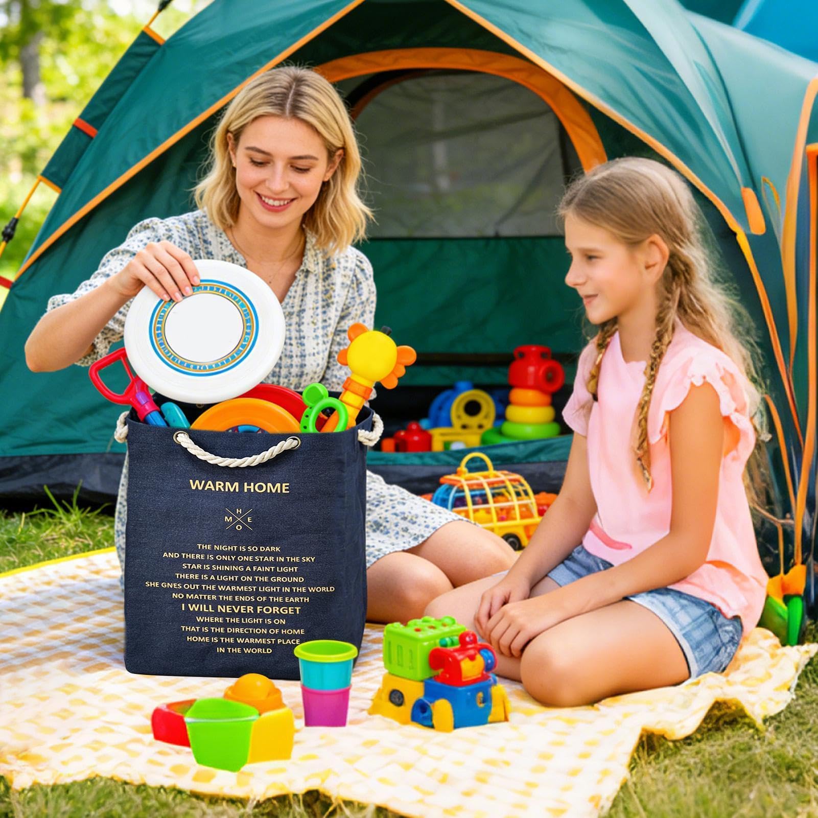 Torba materiałowa typu tote Wodoodporne, o dużej pojemności, składane | Organizer na Ubrania, Zabawki dla Dzieci Do Domu, Mieszkania, Domku Letniskowego, Outdoor, Campingu, Zakupów,