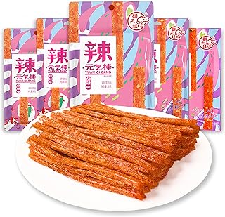 JTEDZI Latiao Spicy Strips 5 Packs Latiao Spicy Gluten Classic Chinese Special Snack Food, Vegan, 辣条, 大面筋, 68g/2.39 Ounces per Pack (Pack of 5)