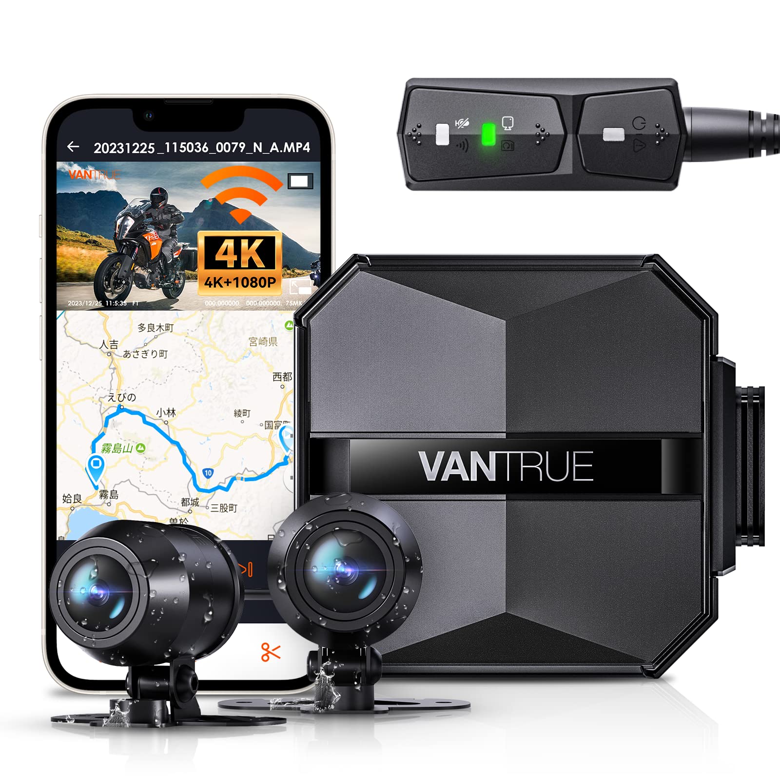 Vantrue F1 4K Motorcycle Dash Cam
