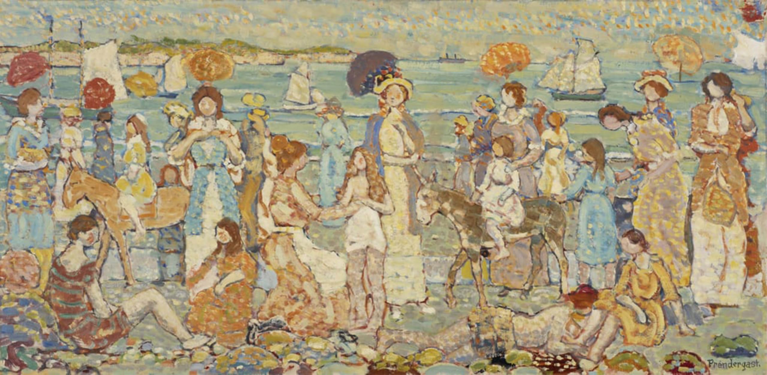 POSTERIIk Famous Print Pop Art Wall Art Graffiti Landscape with Figures by Maurice Brazil Prendergast Art Prints for Home Decor 60x90cm