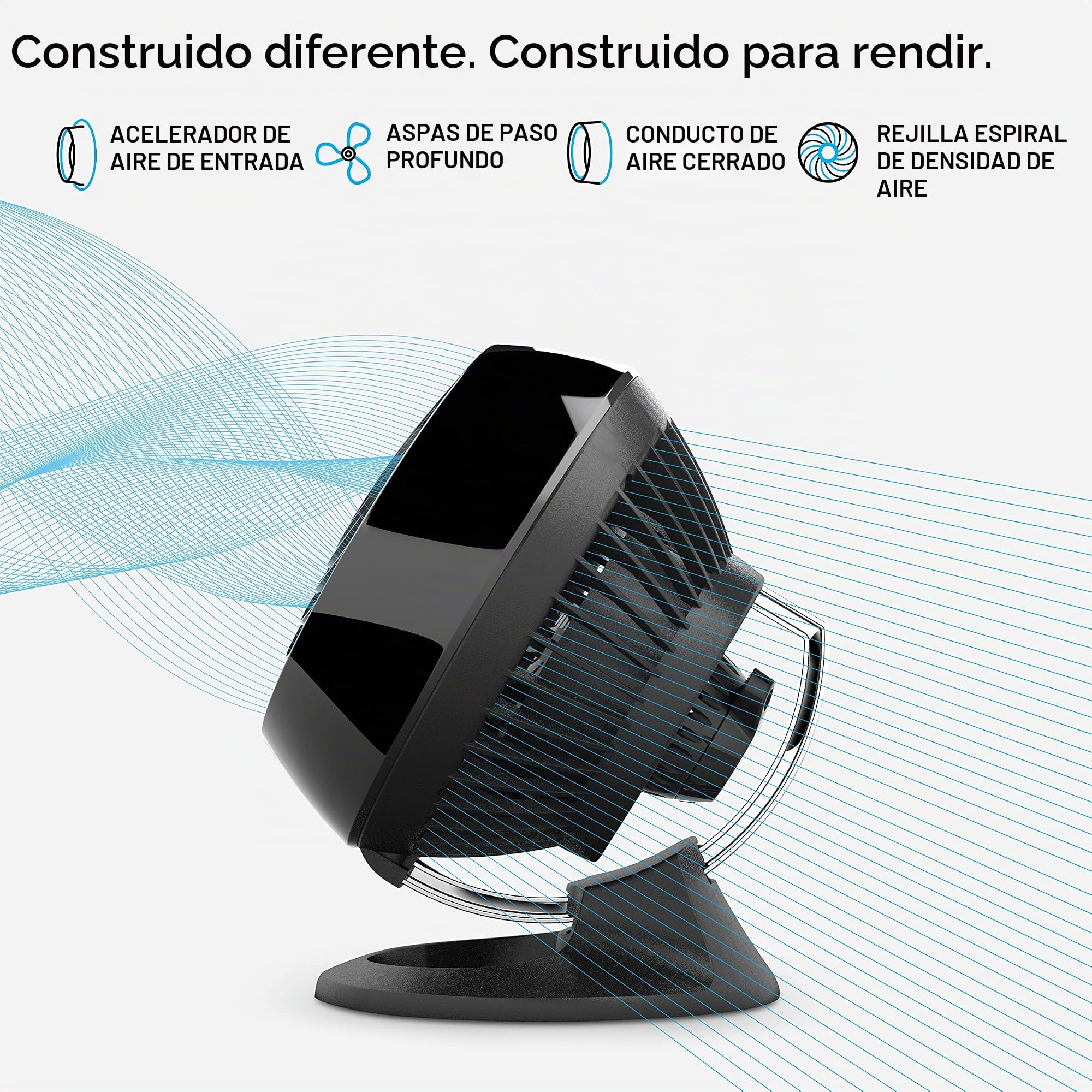 Vornado Circulador de aire personal de 160 grados, ventilador pequeño para dormitorio, escritorio y mesita de noche, potente refrigeración personal, 2 ajustes de velocidad, circulación de aire Vortex
