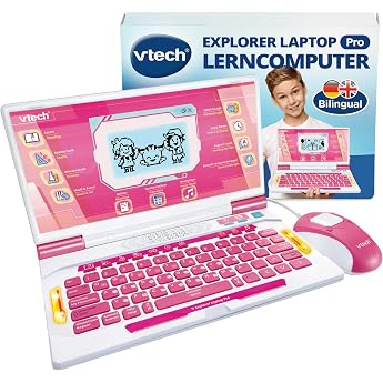 VTech Explorer Laptop Pro Pink - 164 Learning board games German English