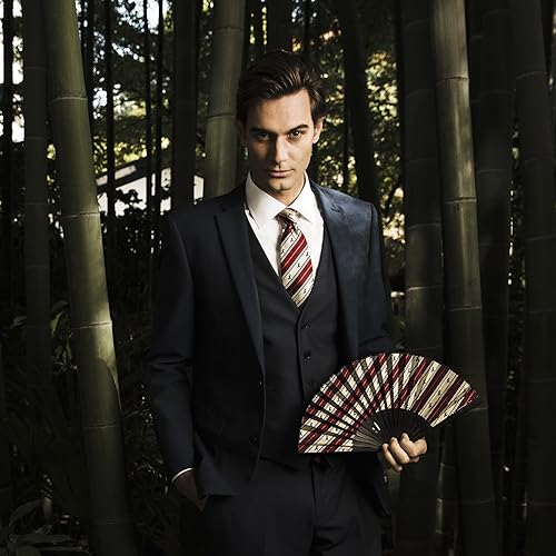 Miniatura 5 de FORTUNA Tokyo Abanico de mano plegable estilo japonés, abanico de seda plegable, pieza de decoración de abanico con soporte de abanico, artesano