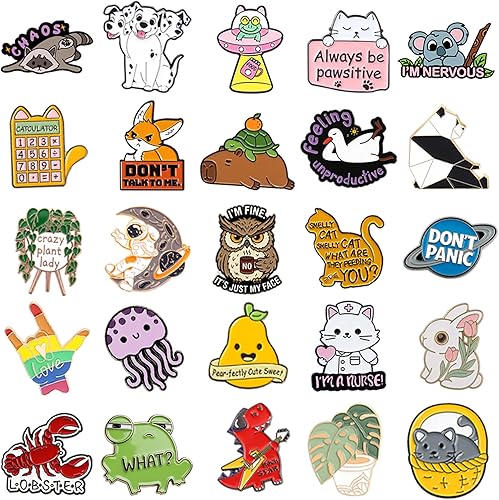 Miniatura 3 de Juego de 204050 pines de mochila esmaltados, divertidos pines esmaltados a granel, broches estéticos, alfileres de solapa, anime para mochilas,