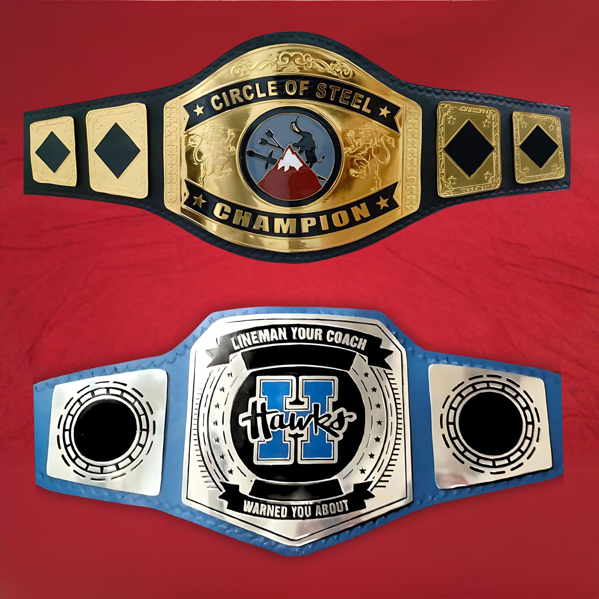 HANDSY Customizable Championship Belt - Personalized Custom Wrestling Belt - Custom Championship Belt for Award Sports Events (2mm Zinc)