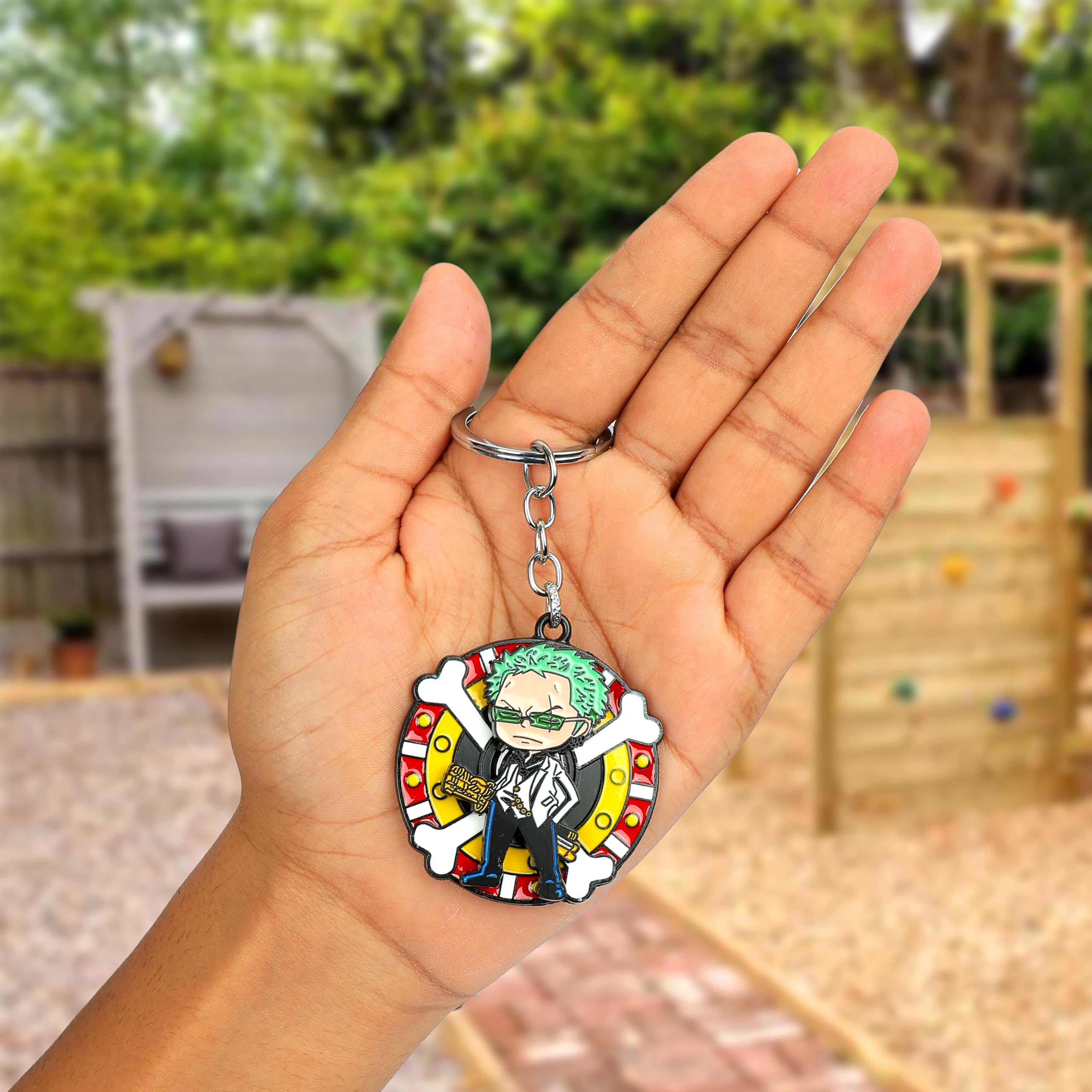 DaiyamondoAnime Silver Rotating Spinning Metal Keychain | Perfect for Anime Lovers | Key Ring for Cars and Bikes | Keychain for Boys