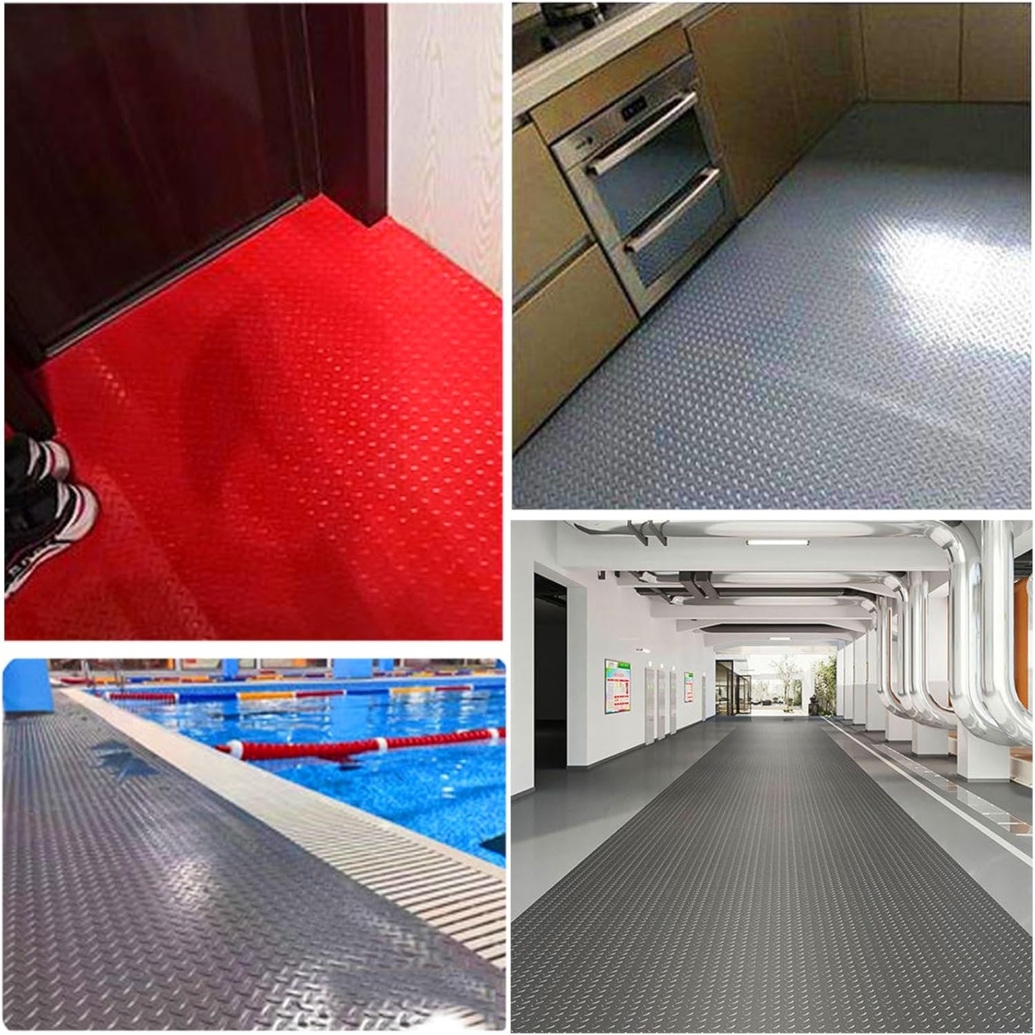 1.2x1m,1.2x6m,1.3x3m,1.3x5m,1.5x1m, PVC Garage Shop Parking Mat, Non-Slip Floor Mat, Non-Slip Floor Mat, for Home, Gym, Garage, and Vehicles(Green,1x6m/3.2x19.6ft)