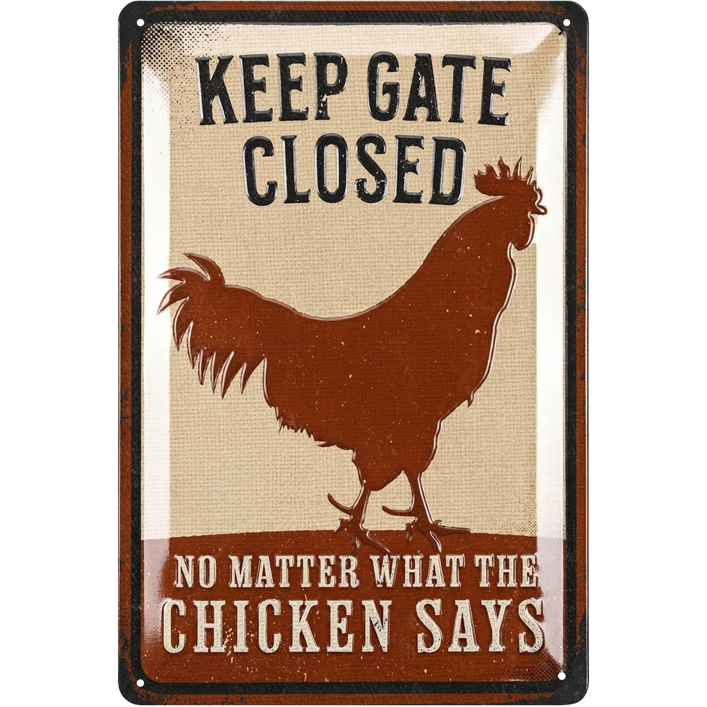 LANOLU Funny Chicken Coop Signs for outside, Gate Closed, Chickens Decor for Coop & Outdoor, Chicken Lover Gifts, Metal Chicken Signs, Chicken Coop Decorations 12x8"