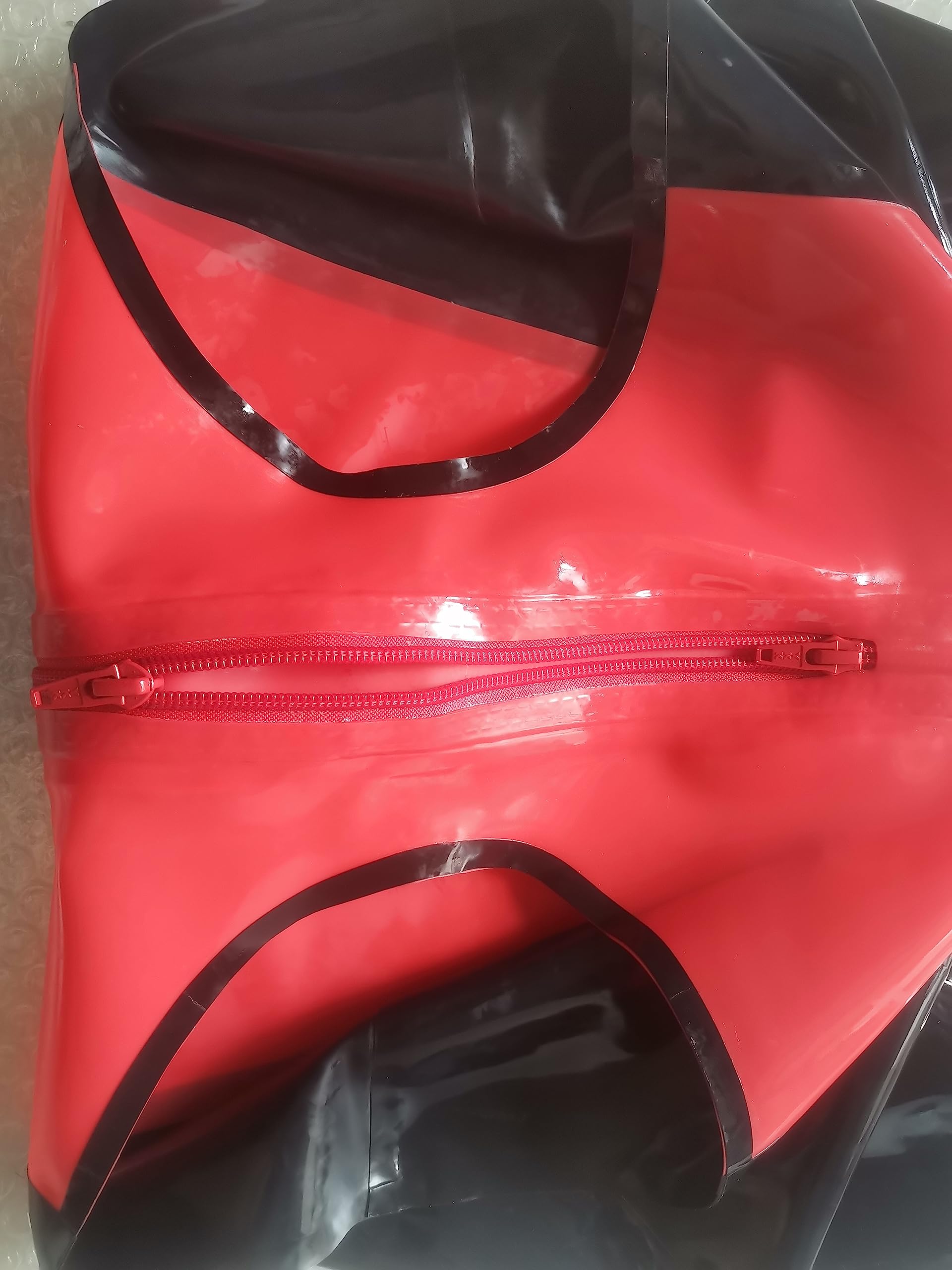MFMYEE SM Bondage Höschen -Latex Damen Slips Schritt Reißverschluss Gespleißte Farbe Shorts Club Wear Gummihose