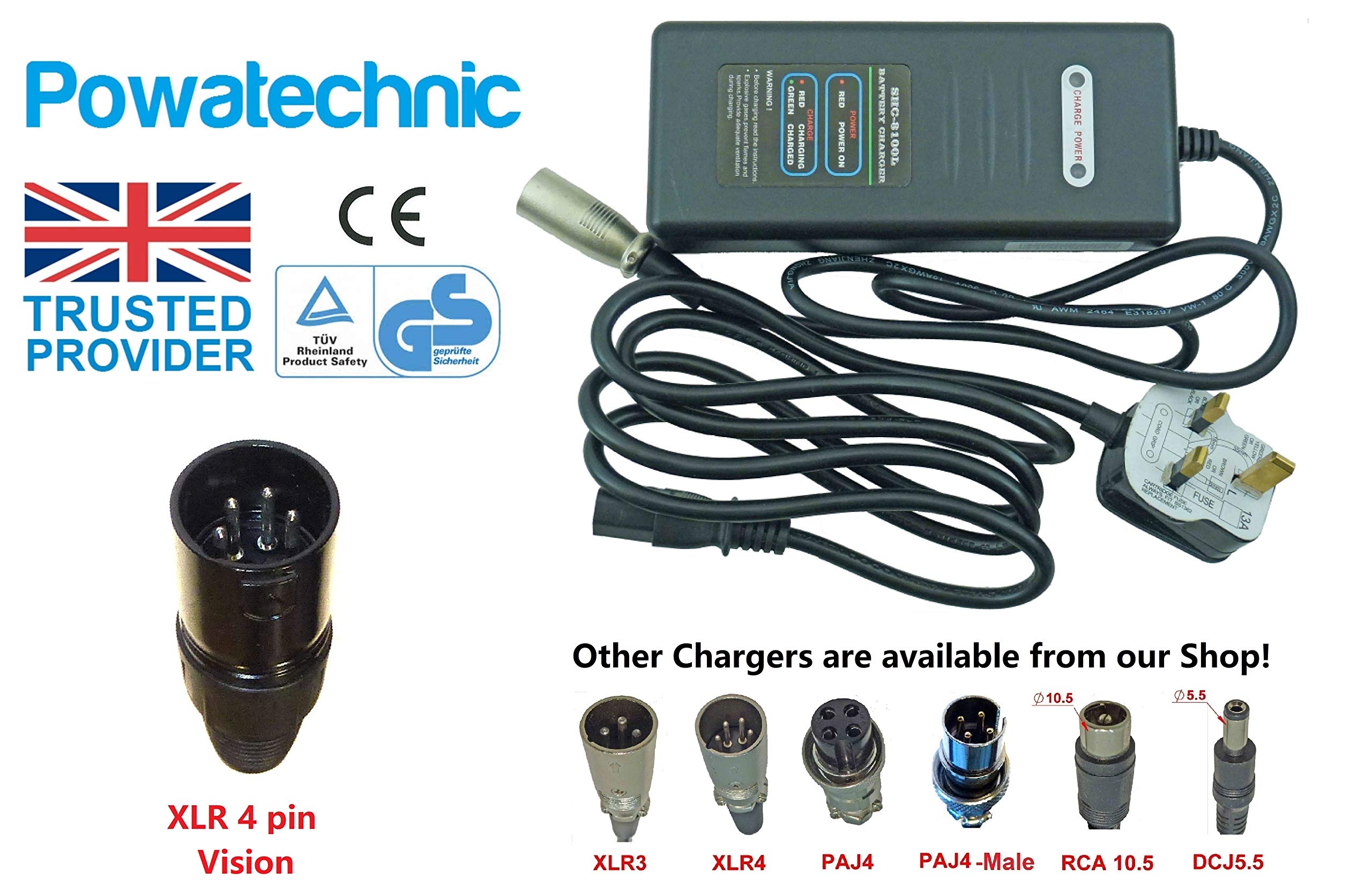 Powatechnic 42V Thin Round 3pin Charger For 36V Carrera Crossfire Subway Vengeance Vulcan, Raleigh Array E-bike (2019… – Only EBikes