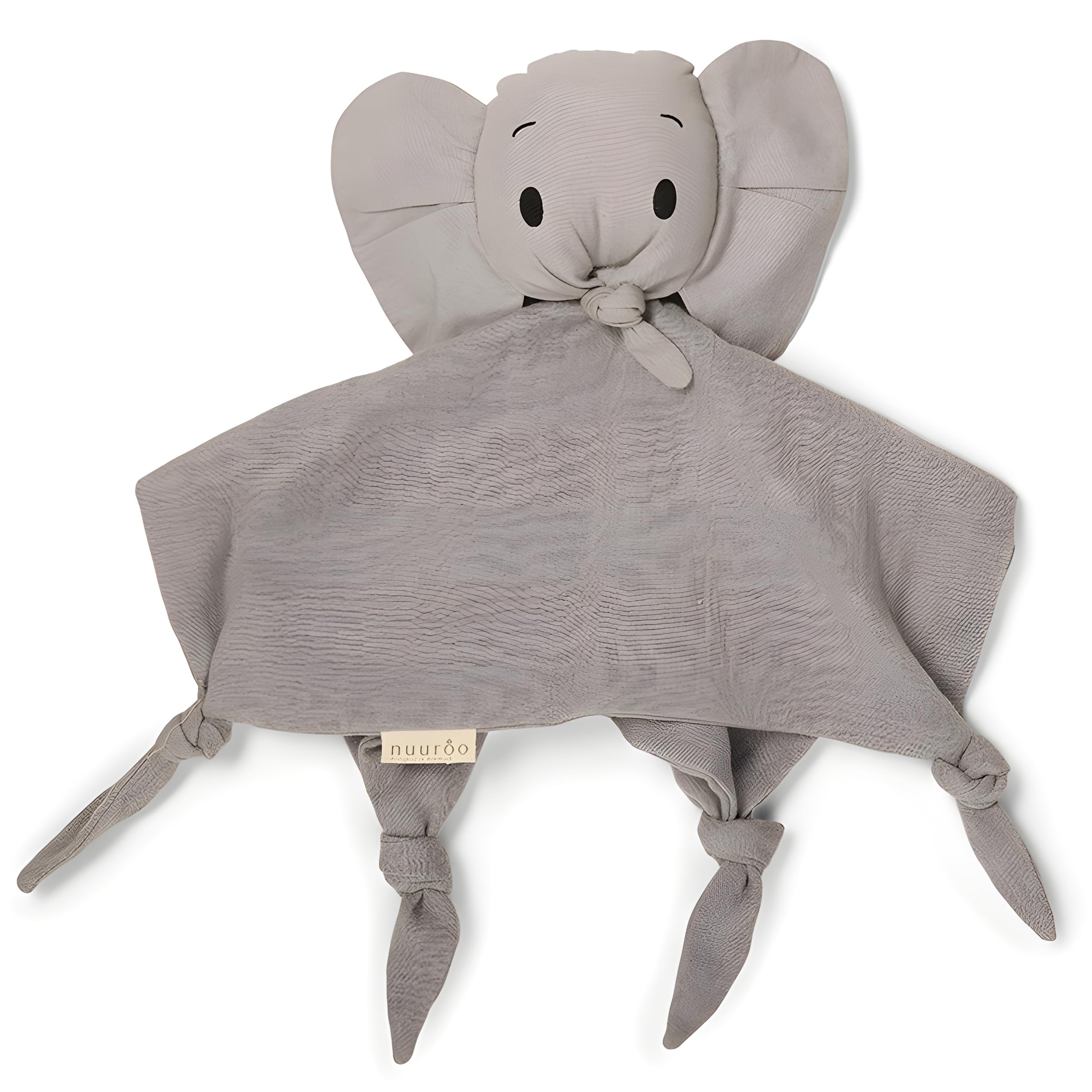 Nuuroo Baby Cuddle Cloth – 100% Organic Cotton Comforter with Recycled Filling, Soft Hugging Cloth 35x35 cm for Babies, CE Certified Designed in Denmark (Grey)
