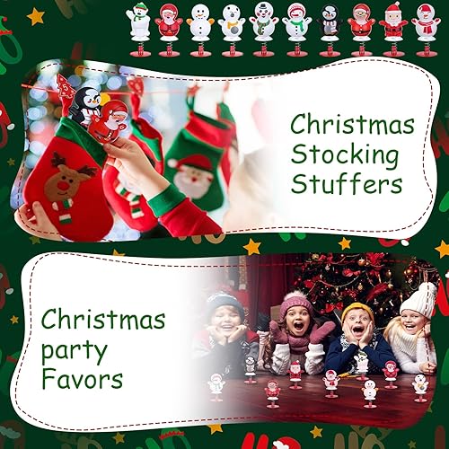 Miniatura 6 de Hiboom 100 piezas de juguete de Navidad para saltar, regalos de fiesta de Navidad, rellenos de calcetines de Navidad, juguetes de primavera con
