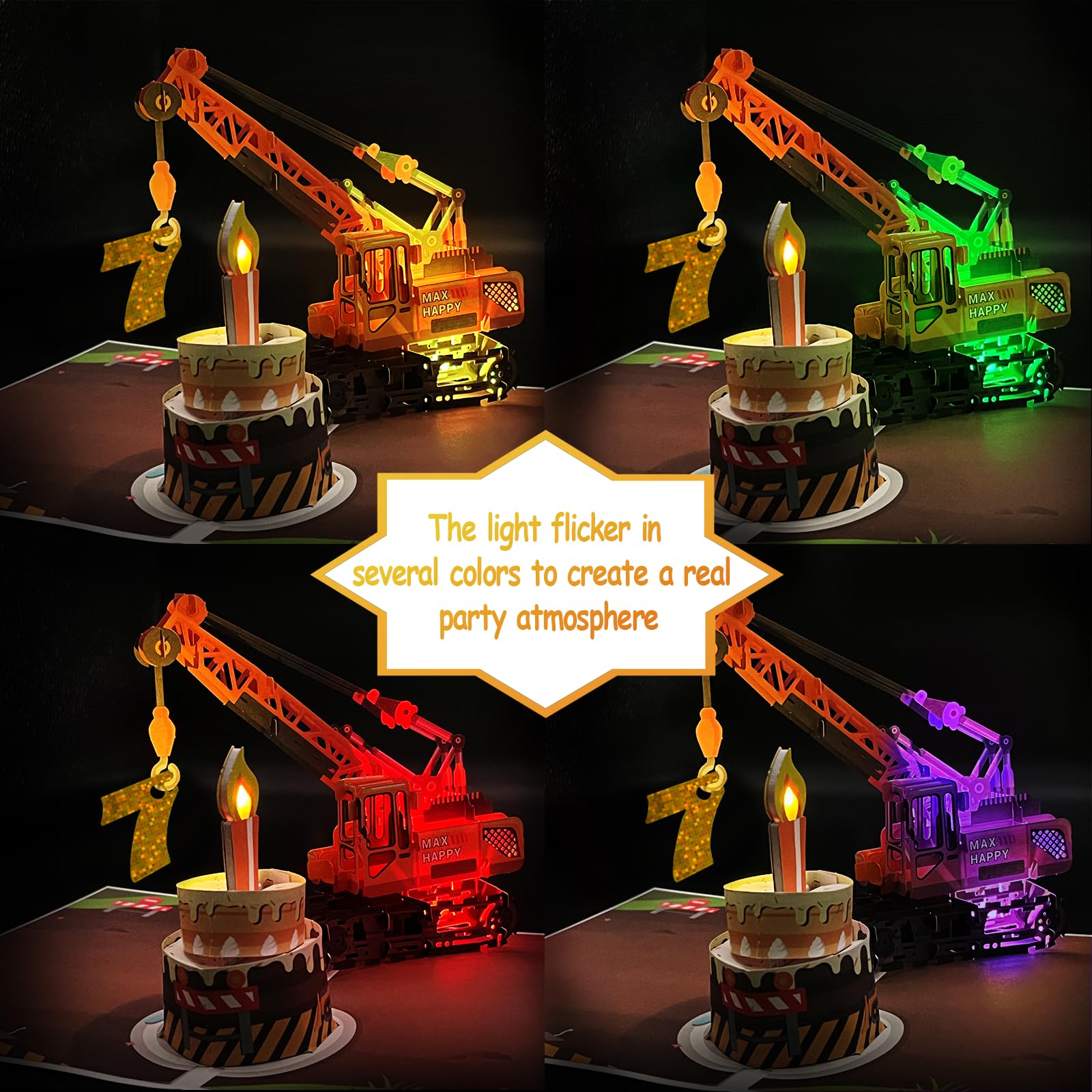 Amazon.com : DTESL 3D Greeting Pop Up 7th Birthday Card with light