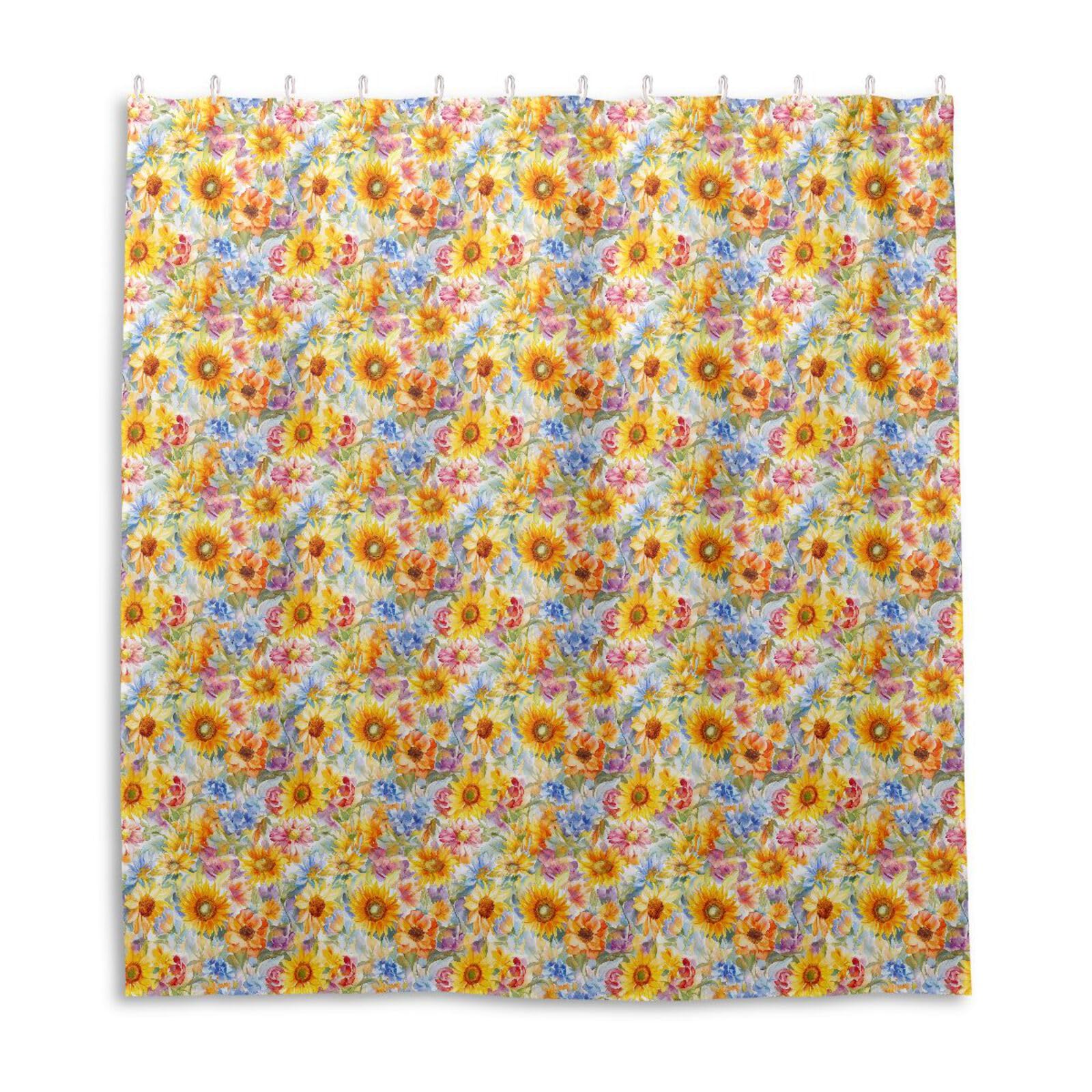 Rideau de douche tournesol pour une salle de bain ambiance d'été chic