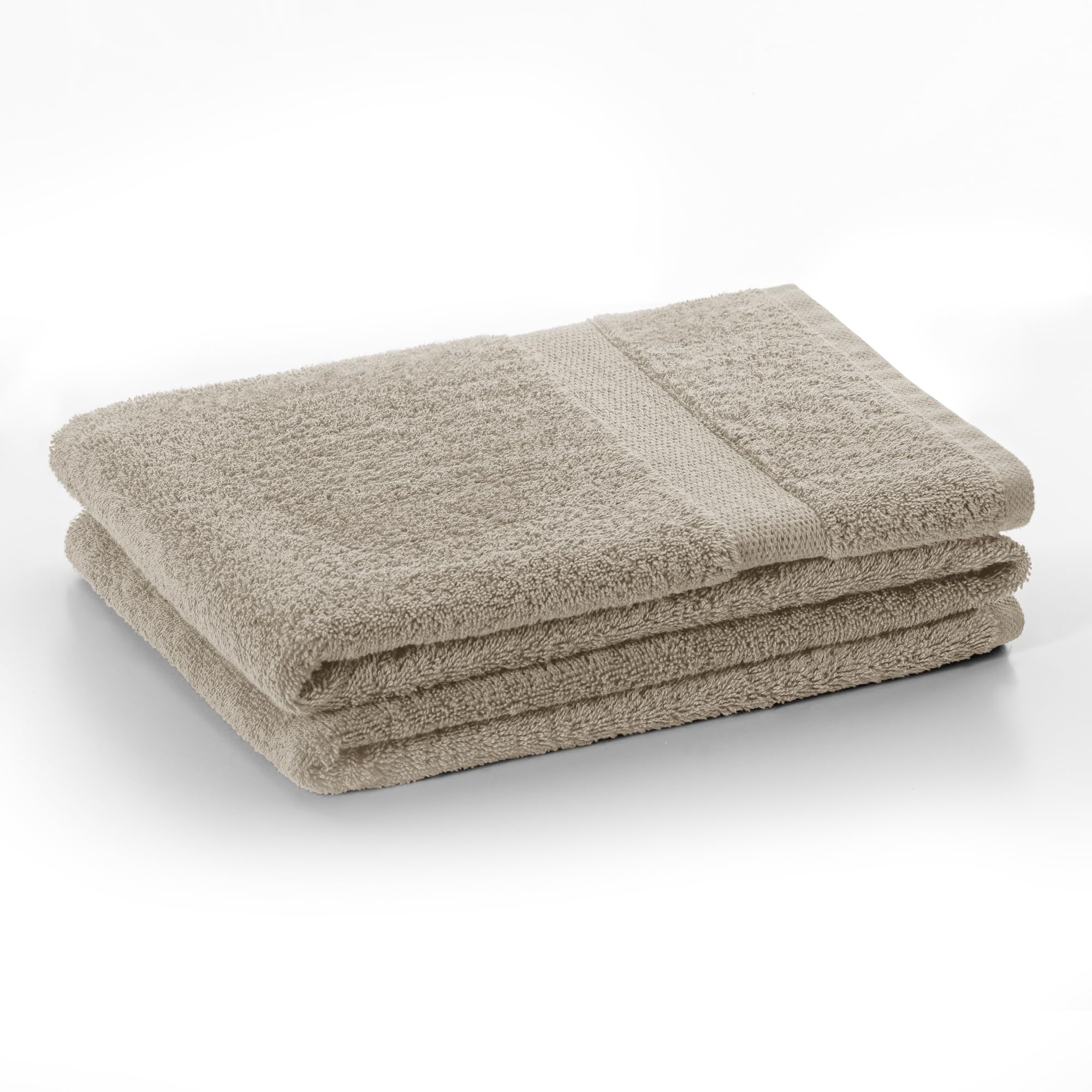 DecoKing Juego de 10 Toallas de algodón de Calidad de 525 g/m², 4 Toallas de 30 x 50 cm, 4 Toallas de Mano de 50 x 100 cm y 2 Toallas de baño de 70 x 140 cm, Color Beige y Absorbente