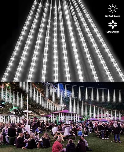 Miniatura 6 de EAGWELL Luces navideñas de lluvia de meteoritos  Cadena de luces en cascada de 12 pulgadas con 10 tubos para decoración de jardín de árbol de