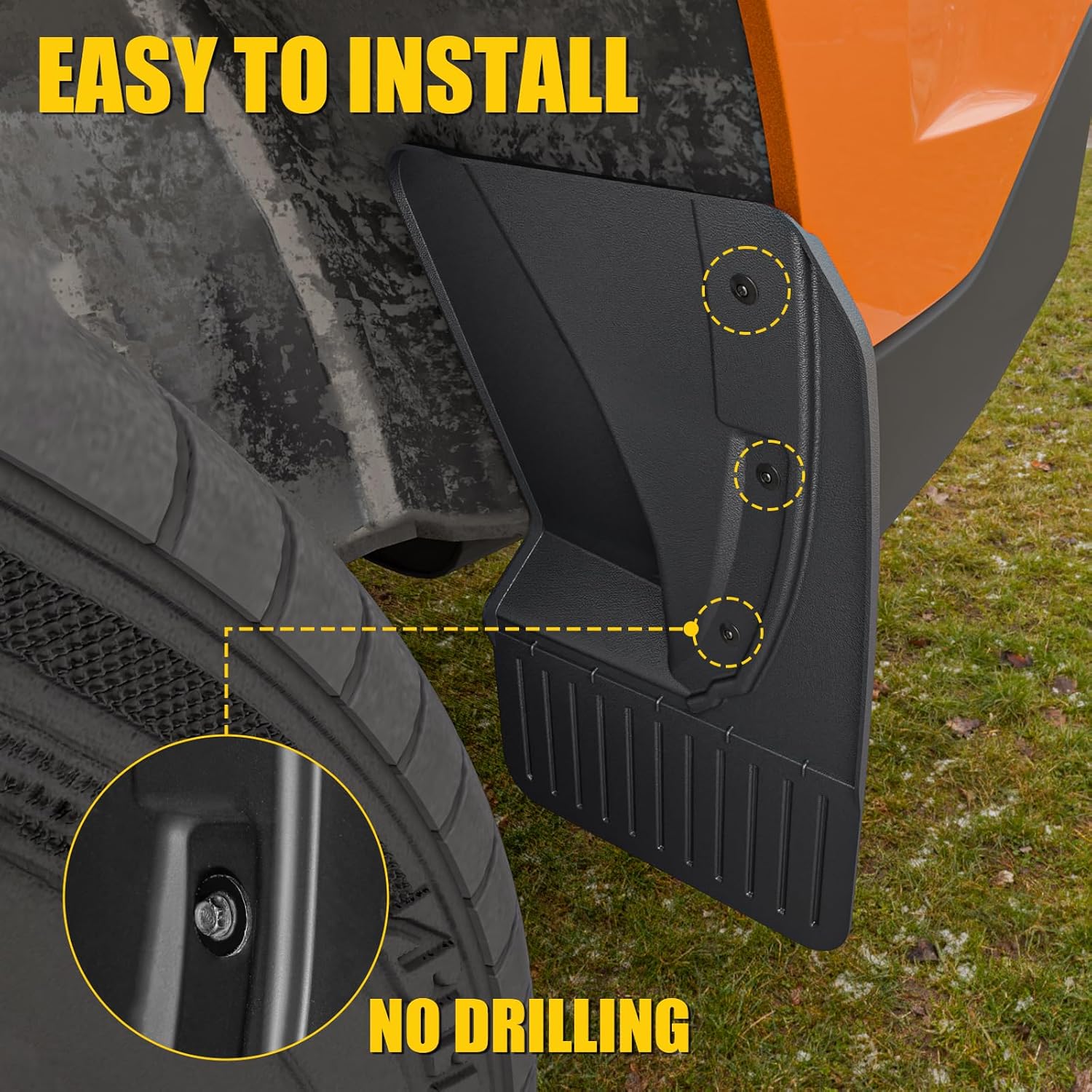 Mud Flaps Compatible with 2022-2025 2026 Ford Maverick (Not for Lobo) Mud Guards Extra Large Version Front & Rear No Drilling 4PCS Splash Guards All Weather Protection Accessories (Upgraded)