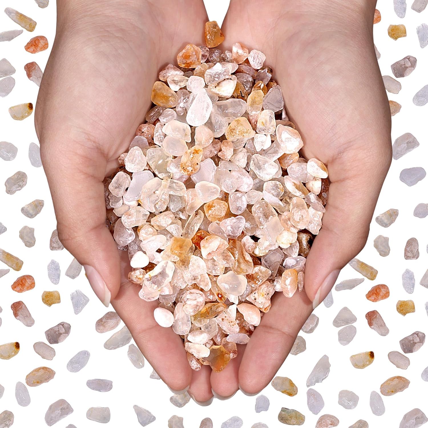 Flower Agate Crystal Chips Bulk 1lb 1200+Pcs Natural