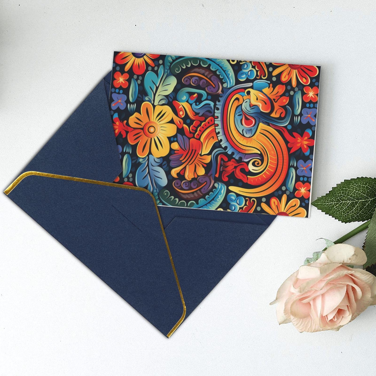 FJRFGbkJKN Greeting Cards 6" Ã— 4" Thank You Card Blank Card with Envelopes Mexican Greeting Cards Blank Card for Birthday Occasion Cards Thinking of