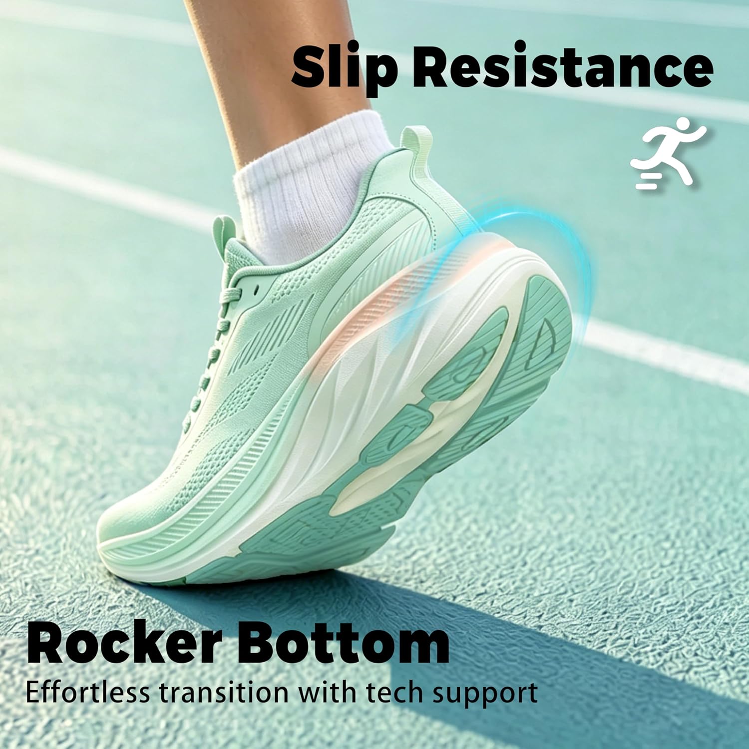 Wondamo Women's Slip On Walking Shoes Cushioning Breathable Tennis Running Shoes Non-Slip Comfortable Gym Workout Athletic Fashion Sneakers