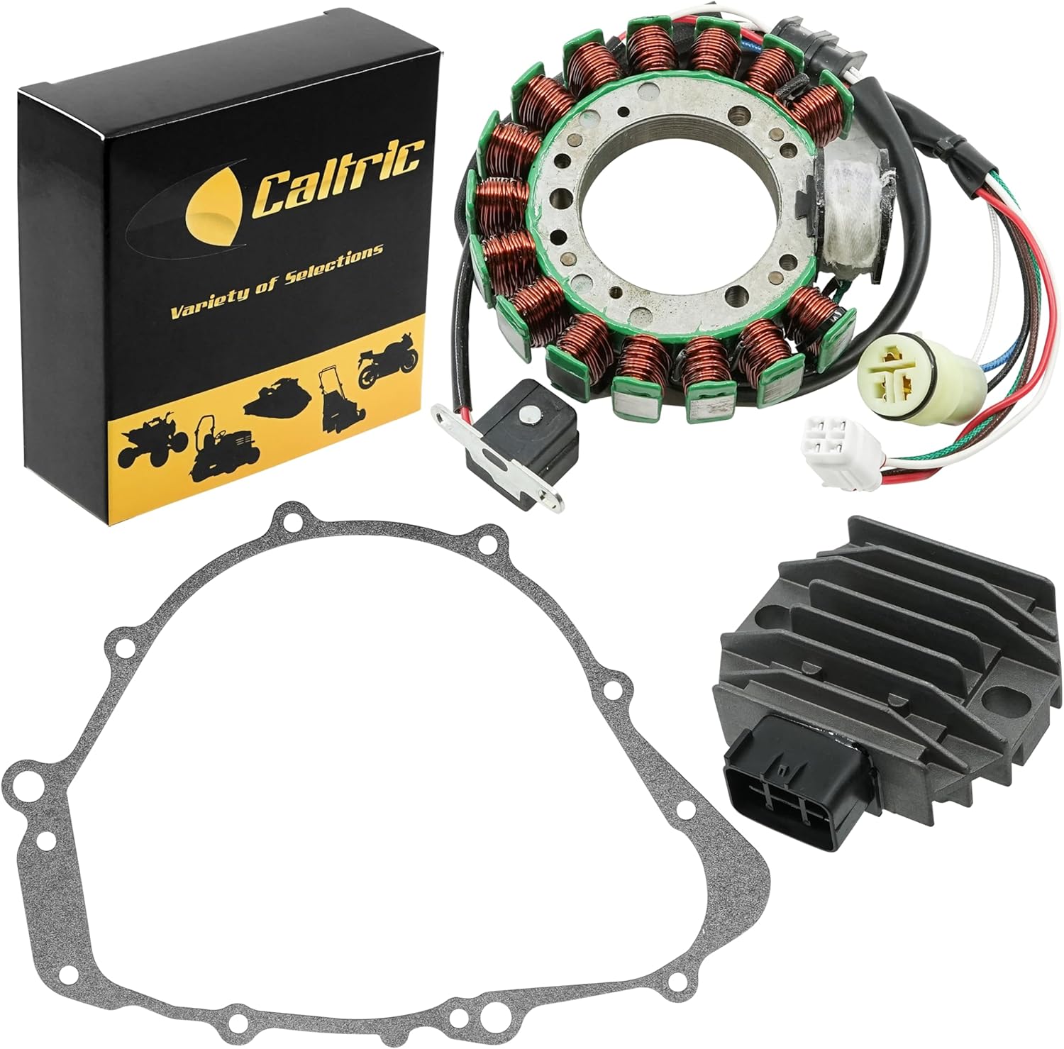 Caltric Stator and Regulator Rectifier with Gasket Compatible With Yamaha Grizzly 600 Yfm600 Yfm-600 1999-2001