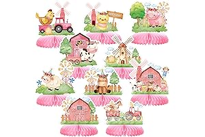 Farm Birthday Party Supplies for Girls - Amylove Pink Farm Animals Party Decorations