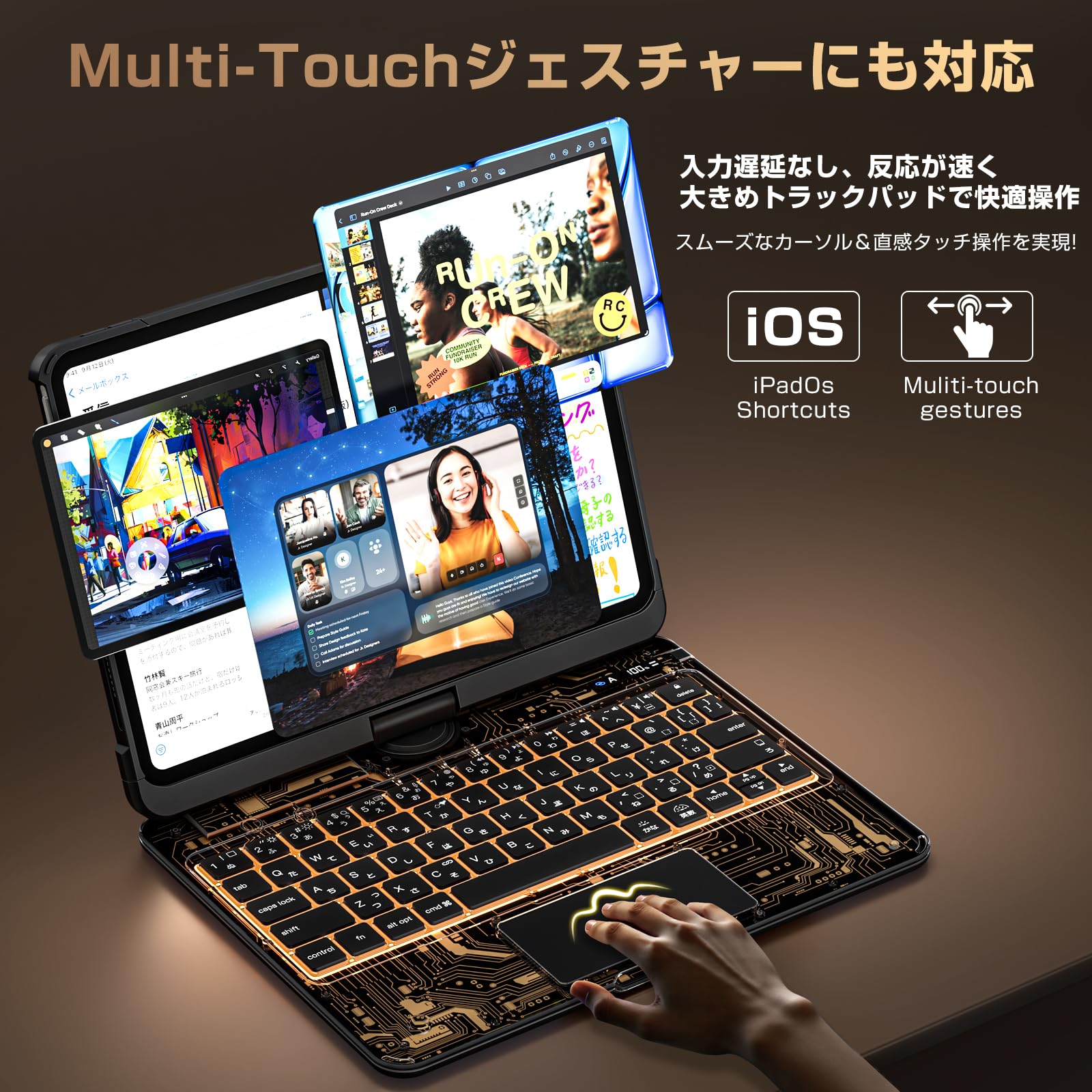 Amazon.co.jp: Sencela iPad キーボード付きケース iPad 10.2インチ 第