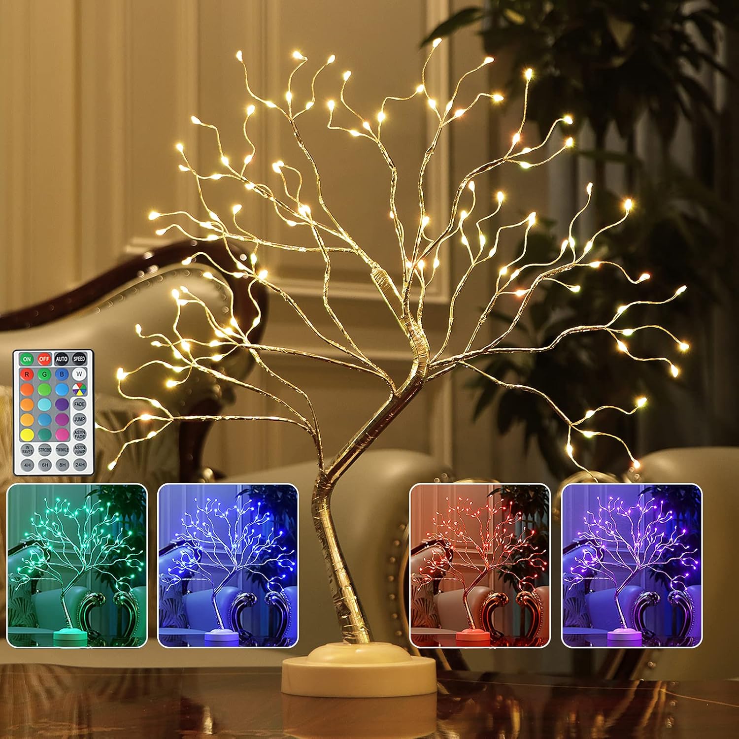 Fanshunlite 20”Fairy Light Spirit Tree Lamp with 16 Colors