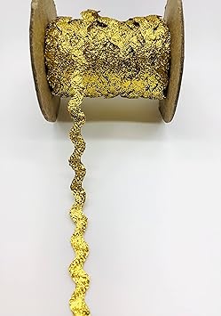 Gold 1/2 INCH Metallic RIC RAC 18 Yards